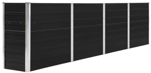 vidaXL Jardinière Pot de Fleurs Bac à Plante Pot de Plante Bac de Fleurs Légumes Herbes Jardin Extérieur 320x40x77 cm Acier Galvanisé Anthracite