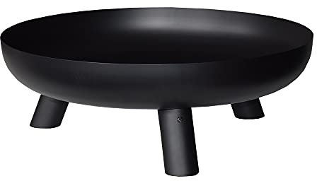 Cook'in garden, Braciere da Giardino, Vasca e piedistallo in Acciaio per Esterni, Resistente alle Alte Temperature, Elegante e Moderno, Robusto e Durevole, Nero