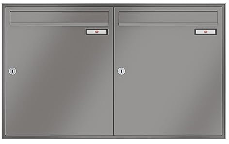 RENZ/Schattenfuge / 2er Unterputz-Briefkastenanlage Einbau-Briefkasten/RAL-Farbe 9007 Volumen 23 L/Dein-Briefkasten.de