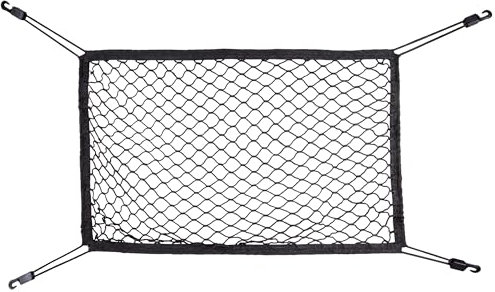 WALSER Kofferraumnetz Fast Net, Gepäcknetz mit Haken, stabiles Auto-Gepäcknetz 50x80cm, universales Schutznetz für den Kofferraum schwarz