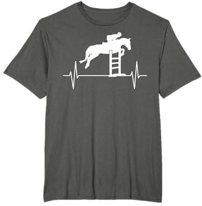Salto Equitación Jinete Caballo Latido del corazón Camiseta