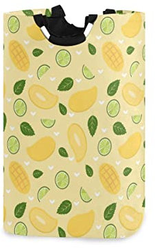 KAAVIYO Obst Frische Mango Muster Großer Wäschekorb Faltbar Wasserdicht Wäschesammler Vorratsbehälter Laundry Baskets Aufbewahrungskorb für Kinderzimmer Badzimmer