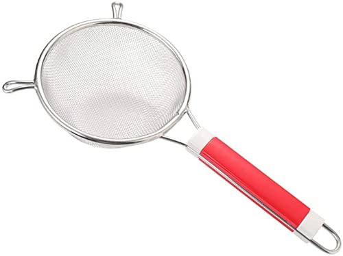 Setacci colino per cucinare articoli per la casa da cucina, scolapasta in rete metallica in acciaio inox colino con manico in plastica colino da cucina skimmer per cucina casalinga (16 cm, nastro, r