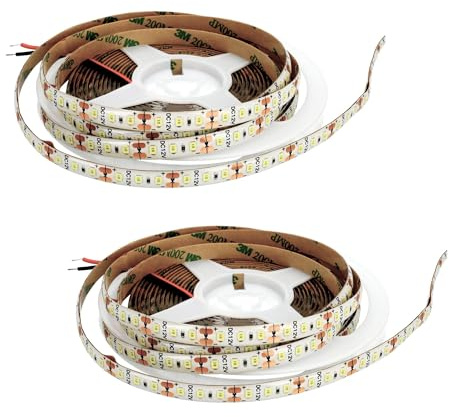 Jandei - Pack x2 Tira Led 5 Metros 12V para Exteriores IP65, Luz Cálida 3000K, 600 LEDs SMD2835, Luces LED Impermeables para Decoración Balcón, Jardín, Patio (no incluye fuente alimentación)