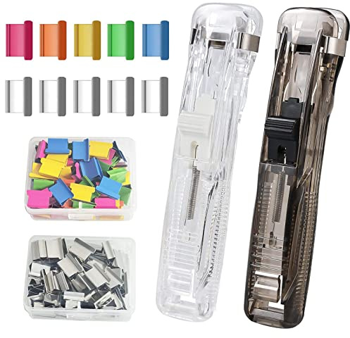 100 Stück Clam Clip, Verschluss Clips Binder Klammern Binder Clips mit 2 Stücke Tragbarer Fast Clam Clip Spender für Küchen, Büros, Schulen und Dokumentensortierung Datensortierung Verwendet Werden