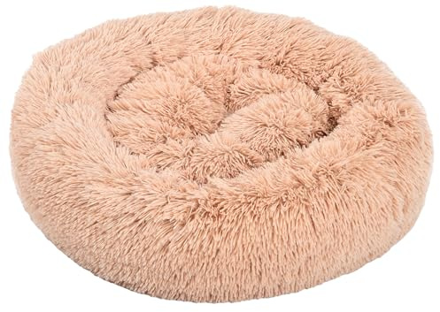 Dehner Lieblinge Hunde- und Katzenbett Cookie, Größe L, ca. Ø 76 cm, Höhe ca. 17 cm, Polyester, beige