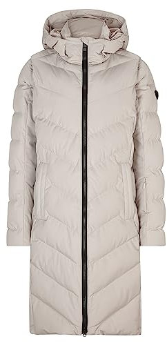 Ziener Damen TELSE Winter-Mantel | warm, atmungsaktiv, wasserdicht, knielang, silver beige, 42