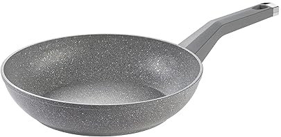 MOPITA CLASSICO, Padella Antiaderente ø 30 cm, Padella Induzione e per Tutti i Piani di Cottura, Rivestimento 5 Strati, Manico Soft Touch Antiscivolo, Effetto Pietra, Made in Italy