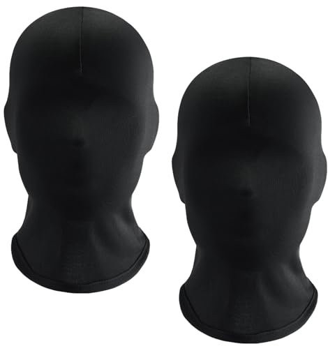MEMOFYND Lot de 2 cagoules de protection du visage, masque de protection solaire d'extérieur, masque d'Halloween, masque de rôle de masque, masque intégral en soie glacée, convient pour Halloween et