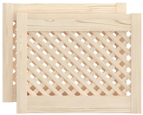 vidaXL Skåpluckor gallerdesign 2 st 49,5x39,5 cm massiv furu, lucka, skåpdörr, kökslucka, luckor, skåpdörrar, köksluckor, köklucka, kökluckor
