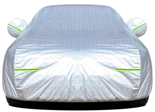Wetterfeste Auto Abdeckung, Atmungsaktive Vollgarage Autoplane Autoabdeckung für VW Tiguan 2 / Golf 7 7.5 MK7/ Touran 5t / Passat B8 Valiant MSP16 MK2 2016-2022+, Baumwolle mit Türreißverschluss