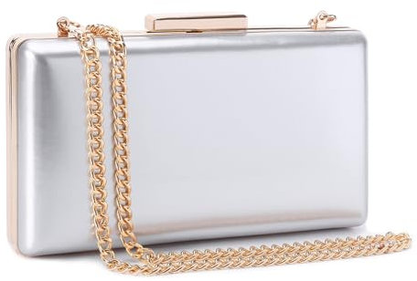 Hupifaz Abendtasche – kleine Clutch-Geldbörsen für Frauen Hochzeit und Party, formelle Abendtasche für Damen (Silber), silber, Small