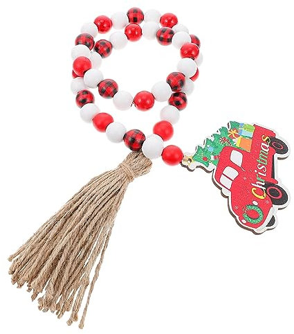 TOPBATHY Holzperlen Weihnachtsmotiv-anhänger für Festtagsdekoration Weihnachtsschmuck als Hängeanhänger für Baum und Zuhause