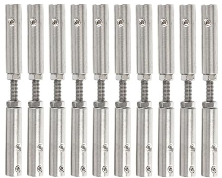 CAFFEN Drehseilklemmen 10PCS Beide End Fitting Terminal 2mm Draht Seil Gewinde Bolzen Spanner Handschraube Klemme Mit Schraube Bolzen Schnalle for Kabel Geländer DrahtseilhüLsen