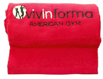 Vivinforma Asciugamano palestra per sport e fitness, in cotone, rosso