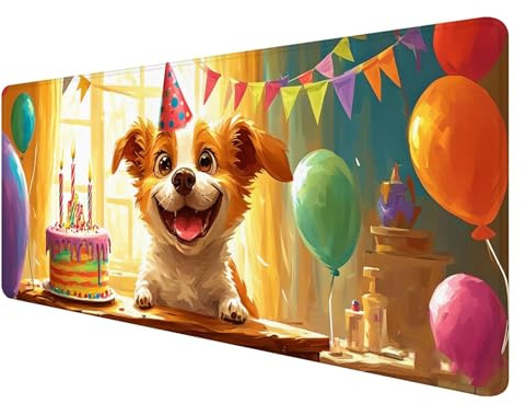 Mauspad XXL, 800x400mm Gaming Mauspad Interessant, XXL Mousepad Groß mit rutschfeste Gummibasis, Mauspad Hund Wasserdicht & rutschfest, Großer Erweiterter Schreibtischunterlage für Home Office F-8