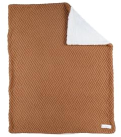 Noukie's - Couverture Plaid pour bébé en Tricot sherpa 75x100 CM -100% Coton Bio, Douce, chaude, moelleux, agréable, confort - Idée Cadeau - Pour siège auto, poussette, Berceau, canapé, lit, parc