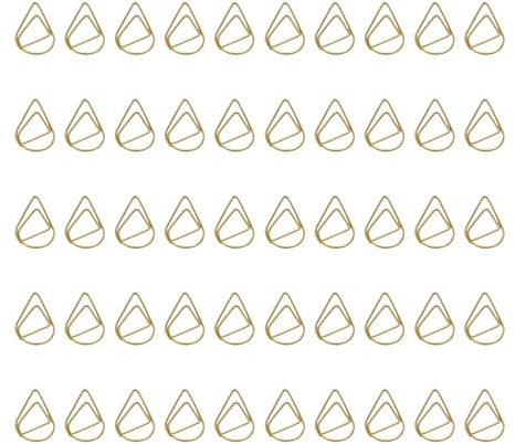 100 Stück Büroklammern Gold Tropfen Büroklammer Wasser Tropfenform Briefklammern Metall Papierklammern Kleine Goldene Büroklammern Motiv Paper Clips für Büro Schule Buch Memo Papier Poster Foto