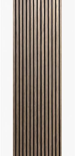 Built Right Wood Slat Acoustic Wall Panels – Soundproofing for Walls & Ceilings – Noise Reduction & Decorative Design – Home & Office – 240cm x 60cm (Smoked Oak)