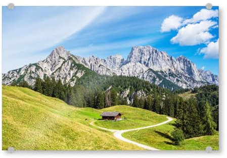 artboxONE Acrylglasbild 75x50 cm Natur ALM, Hütte und Berge Bild hinter Acrylglas - Bild litzlalm almhütte Alpen