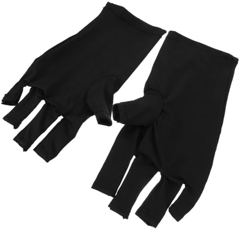 OHPHCALL 2pairs Uv Gloves for Gel Nails Manicure Protection Gloves Uv Blocking Comfortable and Elastic Nail Art Supplies
