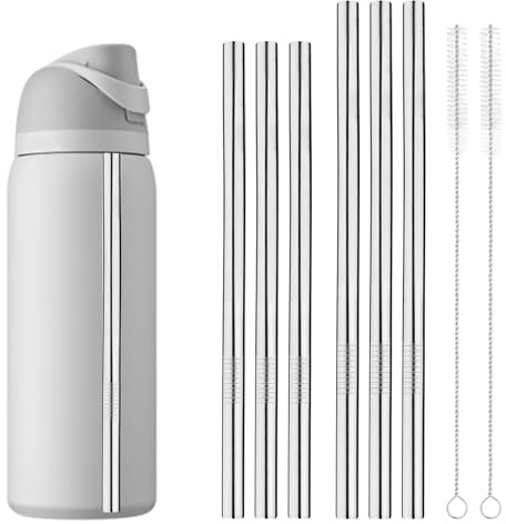 6 cannucce in metallo compatibili con Owala FreeSip 680,4 g, 907,2 g, 1134 g, cannucce per Owala con 2 cannucce riutilizzabili in acciaio inox Koala di ricambio per bottiglia Owala