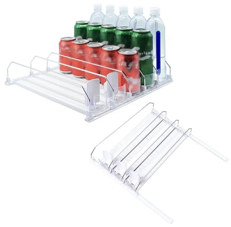 Organizzatore di Bevande per Frigorifero - Scivolo Automatico da 38 Cm, Dispenser per Lattine di Soda Autospingente per Frigorifero Regolabile per Lattine di Birra (3PCS)