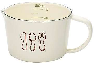 Alipis 1pc Enamel Measuring Mug Scales Multi-Functional Water Cup for Baking Cooking Liquid Measurements Wear-Resistant Kitchen Cup for Home Restaurant Use