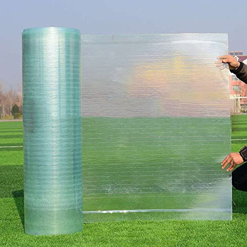 Clear Polycarbonate Roofing Sheet Daylighting Panels 0.8mm Glassfiber Panel Easy to Cut Insulation Waterproof Greenhouse Roof Panels for Greenhouse Canopy Carport (WxL: 0.5x13m)