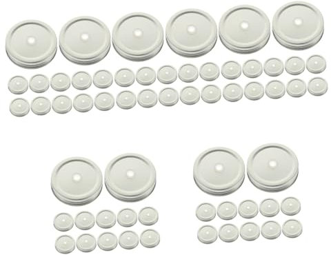 Alipis 5 Juegos Sorber Agujero Avena Abridores Masón Vaso Fundas Tapas De Frascos Tapa De Tarro De Albañil De Repuesto Tapas De Conservas Planchar Silver Reutilizable 12 Uds * 5