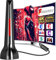 Antenne TV intérieur TNT HD Puissante - Antenne TV Intérieur Puissante TNT HD 2025,avec Base magnétique, Compatible avec Portable 4K 1080P avec amplificateur de Signal
