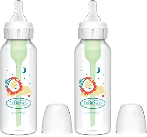Dr. Brown's Biberon anticolici Options+ Stretto 250 ml Leone Biberon +0 Mesi (Confezione da 2)