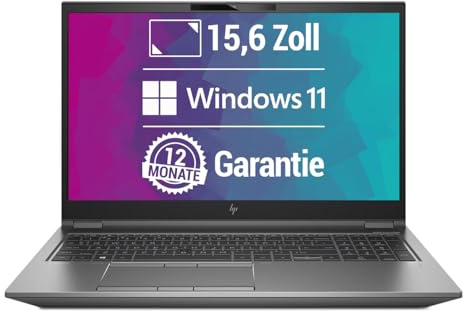HP ZBook Fury 15 G7 15,6 Zoll Full HD Laptop Intel Core i7-10850H@ bis zu 5,1 GHz 32 GB 1000 GB SSD mit Windows 11 Pro & GRATIS Antiviren-Software inkl. 12 Monate Garantie (Generalüberholt)