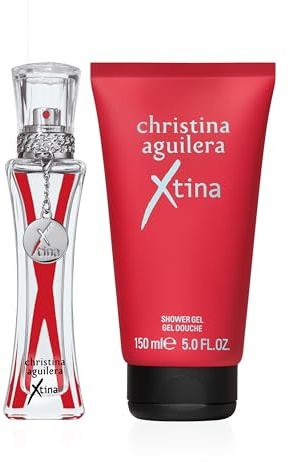 Christina Aguilera - Xtina 2-teiliges Geschenkset, floral-holzig-fruchtiger Duft, spritzige Himbeeren, gezuckerte Rosenblätter & Eichenmoos, markantes 50 ml Duschgel + 15 ml Eau de Parfum für Damen
