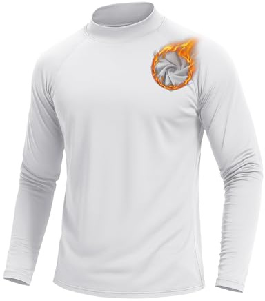 TACVASEN Camiseta Térmica Hombre Manga Larga Cuello Alto Camiseta Deportiva