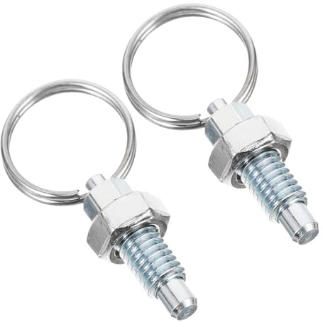 HEALSOPTHY 2pcs Spring Plungers Retractable Plunger Hand Pull Ring Spring Pin Pull Ring for Stainless Steel Coupler Pin Use in Workshop