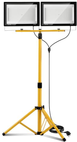 Peviasot LED Baustrahler 2 x 200W, Baustrahler LED mit Stativ Einstellbar, 6500K Kaltweiß Baulampe für Innen- & Außenbereic, IP66 Baustellenlampe mit 3m Kabel Stecker für Baustelle Werkstatt Keller