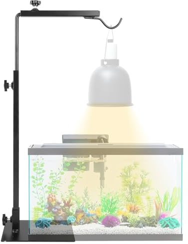 Behogan Reptilien Wärmelampenständer: Reptilien Lampenständer Verstellbarer mit Sockel, Reptilien Lampenhalter für Terrarium und Habitatkäfig, Verstellbar Höhe 38-64 cm Breite 20-30cm