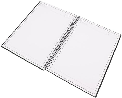 Jectse Wiederverwendbares Smart-Notizbuch, 30 Blatt, Löschbares -Format in Schwarz für Digitalisierte Notizen, App-Verbindung, Seiten mit Horizontalen Linien und Punkten, Wasserfester