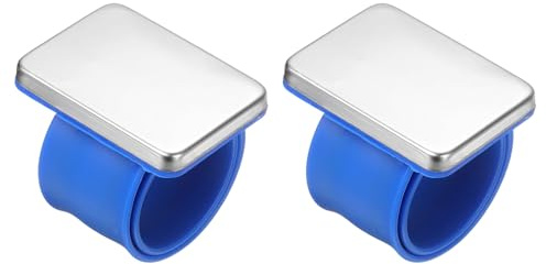 QUARKZMAN 2 Pezzi Bracciale Magnetica Porta Spilli Polsino Cuscino per Spilli Cinturino in Silicone per Cucire Quilting Mollette per Capelli Blu