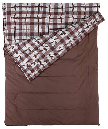 Coleman Schlafsack Hampton Double, XXL Deckenschlafsack Camping, Leichter Sommerschlafsack, Outdoor und Indoor nutzbar, 220 x 150 cm, Komforttemperatur +6°C, Braun