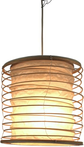 GURU SHOP Faltbarer Lampenschirm/Deckenlampe/Deckenleuchte Malai 30, Handgemacht in Bali, Baumwolle - Weiß, 30x25x25 cm