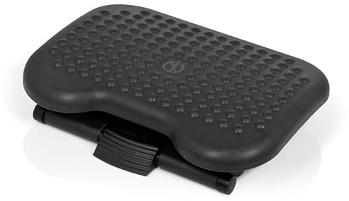 hjh OFFICE 721010 Reposapiés ergonómico PIEDINO Dot Antracita, Soporte para pies con Altura Ajustable, Apoyapiés con Efecto Masaje