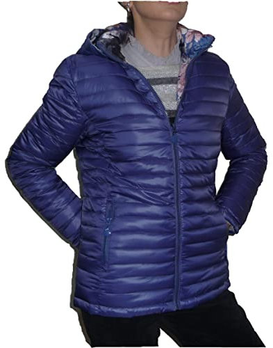 Fantasy Giacca Piumino Leggera Ecologica 100 grammi Trapuntino Foderata Taglie Grandi Mezza Stagione Donna Ragazza (48, Blu jeans)