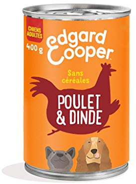 Edgard & Cooper Dose für ausgewachsene Hunde ohne Getreide, natürliche Nahrung, frisches Huhn und Truthahn, gesunde Ernährung, lecker und ausgewogen, Pro - 400 g