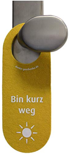 immi 1 St. Filz Türhänger Gelb, Bin kurz weg/Schönen Tag, Sonne, dicker Wollfilz