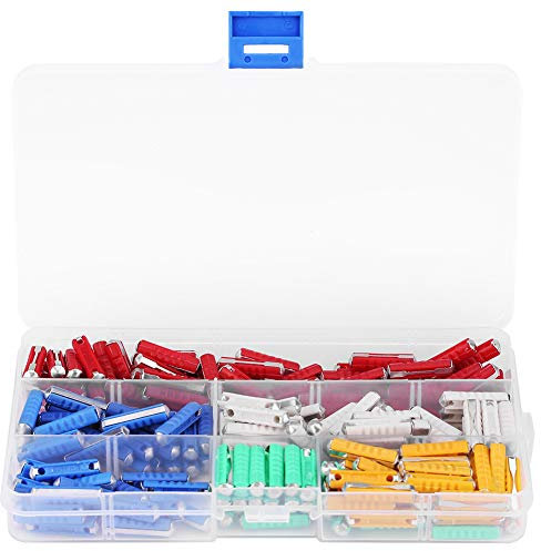 Torpedosicherung，Sicherungen sortiment Multicolor Torpedo-förmige Autosicherungen Sortiment Kit für europäische Oldtimer usw,5A/8A/10A/16A/25A mit Box,200Pcs