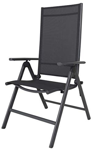 Ambientehome 8 gånger ställbar aluminium fällstol färg grå campingstol fällbara fåtöljer 50204