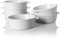 Sweejar Home Ceramic Souffle Dishes, Round Handle-Ramekins-Baking, 300ml for Pudding,Creme Brulee,Souffle - Set of 6 (White)