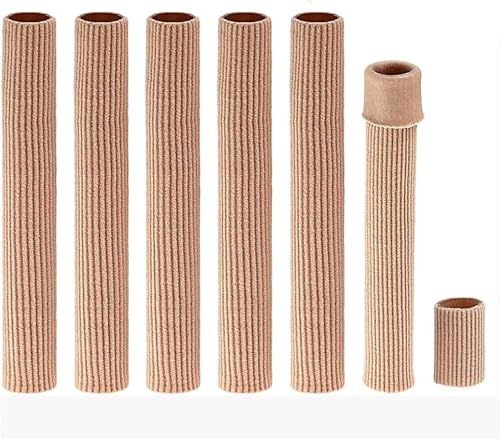 Angzhili 5 Stück Fingerzehen-Hülsen/offene Zehen, Bandage, Protektoren, Silikongel, Fingerschutz, Kompressionskissen für Ballenzehen, Hammerzehen, Hornhaut, Mais, Blasen (15 x 2 cm)